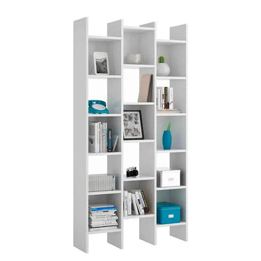 Cadiz White Gloss Triple Bookcase: Modern, Space-Saving, and Elegant Storage Solution - UK Luxury Furniture